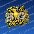 That’s A BIG FACT!® Money Sticker branded mockup on blue background