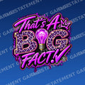 That’s A BIG FACT!® Ladies Purple Sticker branded mockup on blue background