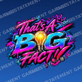 That’s A BIG FACT!® Pink & Blue Crown Sticker branded mockup on blue background